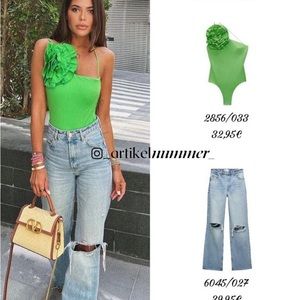 New Zara Swimsuit Green One piece M